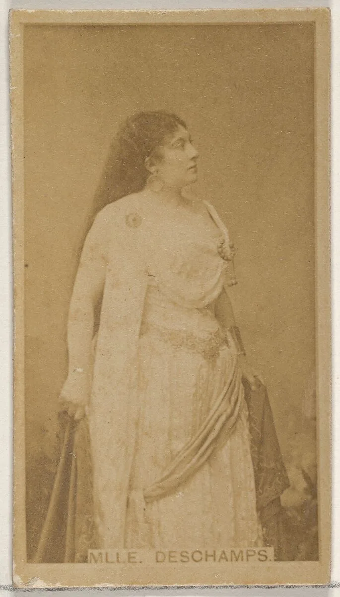 Mlle. Deschamps, from the Actors and Actresses series (N45, Type 8) for Virginia Brights Cigarettes — Allen & Ginter