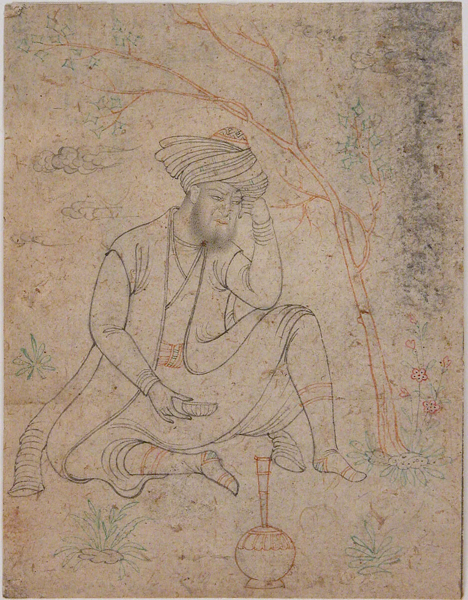 Bearded Man Holding a Cup — Unknown