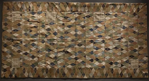 七条袈裟　幸菱模様|Seven-Panel Buddhist Monk’s Vestment (Shichijō kesa) with Floral-Lozenge Pattern