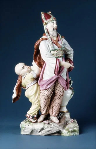 Chinese emperor and attendant