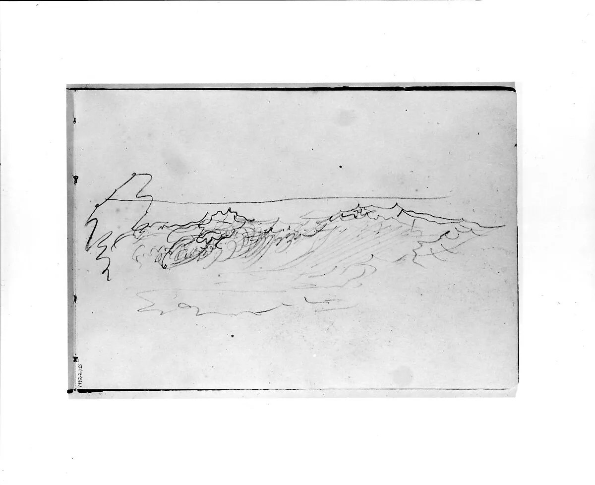 Sketch of Breaking Waves (from Sketchbook VII) — William Trost Richards
