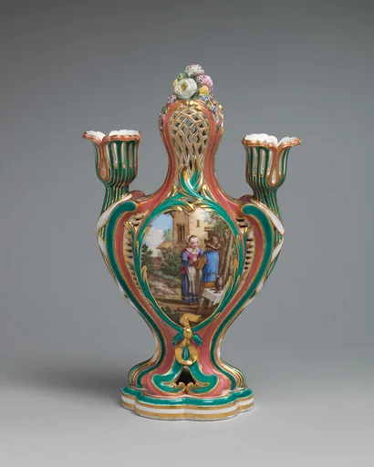 Potpourri vase with candleholders (pot-pourri à bobêche) (one of a pair)