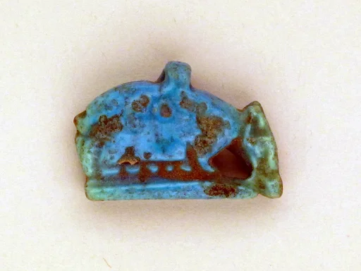 Faience amulet of a sow