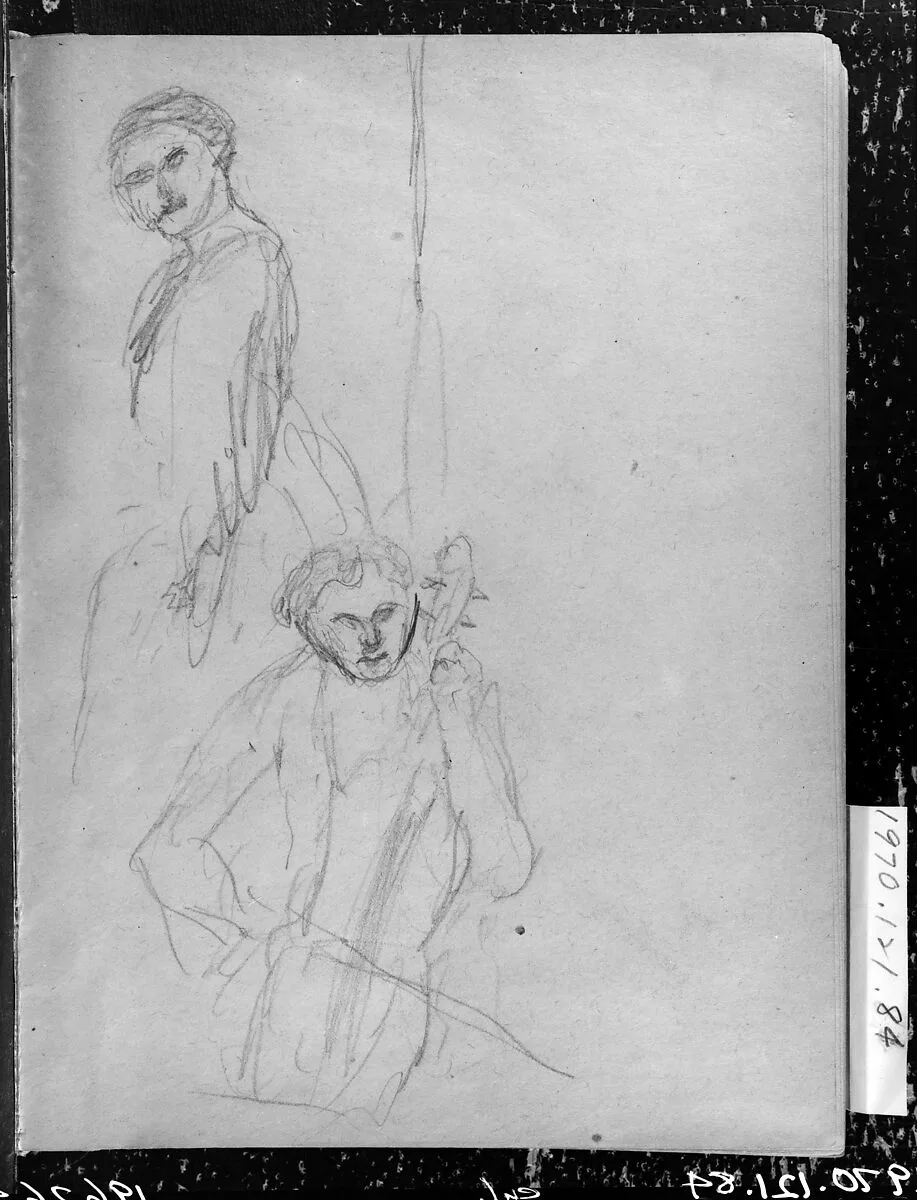 Standing Figure and Seated Figure Playing Cello (from Whistler Album) — Unknown