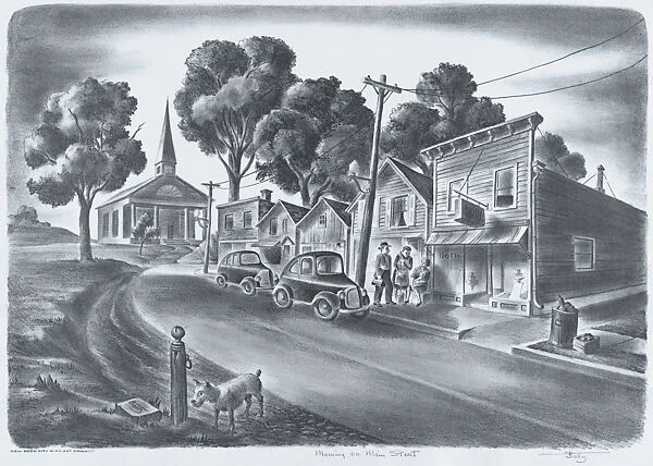 Morning on Main Street — Hugh Botts|WPA