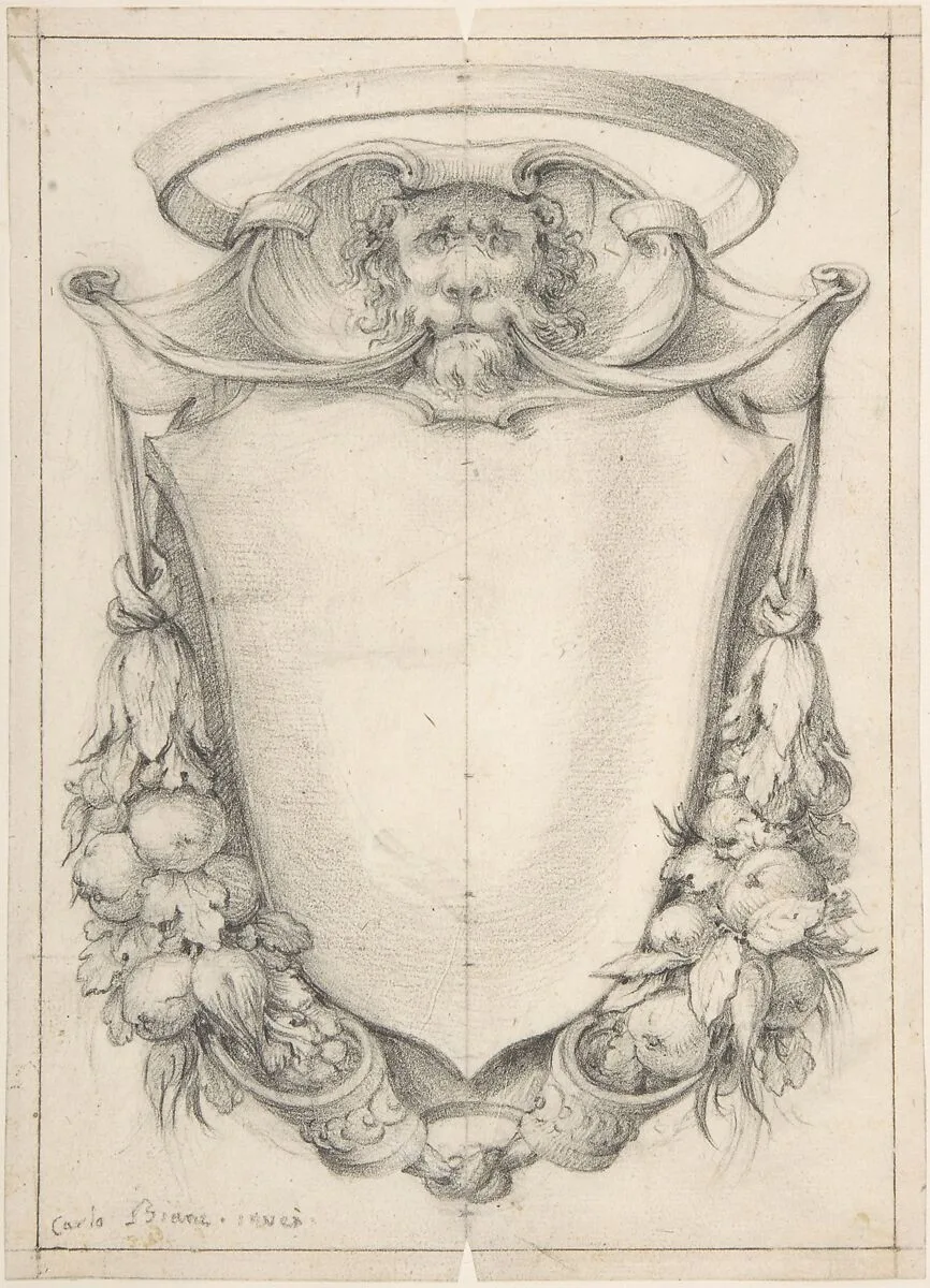 Design for a Cartouche with a Lion's Head and Nimbus — Carlo Bianconi