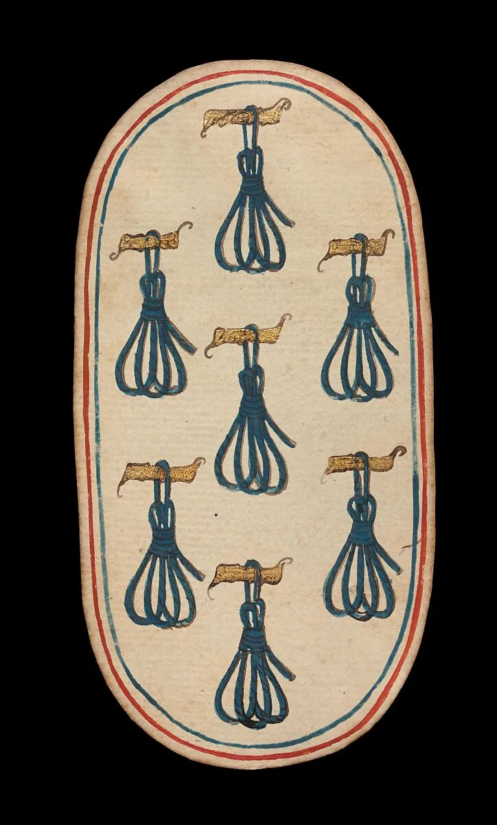 7 of Tethers, from The Cloisters Playing Cards — Unknown