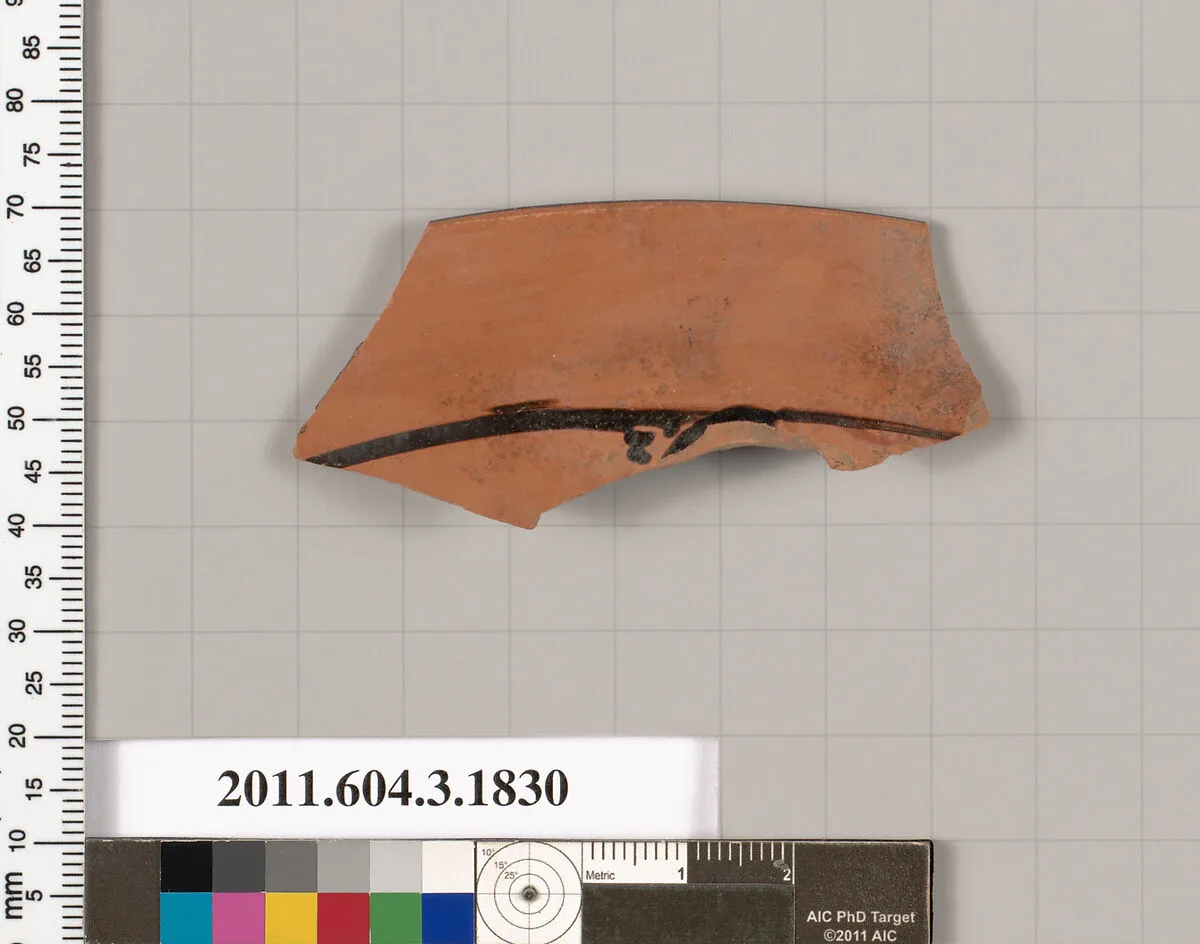 Terracotta fragment of a kylix: Lip cup (drinking cup) — Unknown