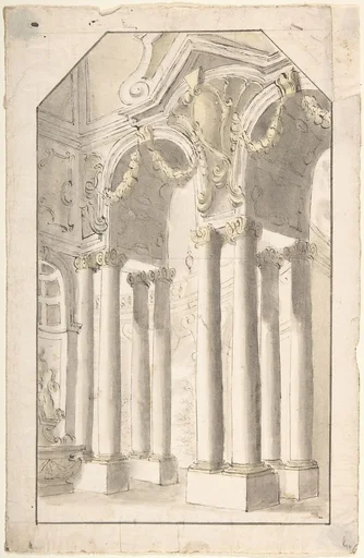Architectural Perspective: Design for Painted Wall Decoration (?)