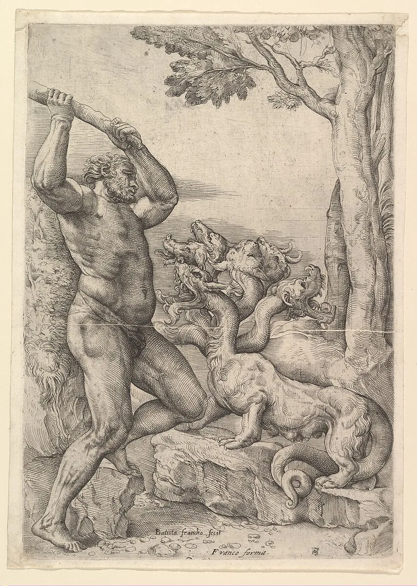 Hercules Killing the Hydra of Lerna — Battista Franco
