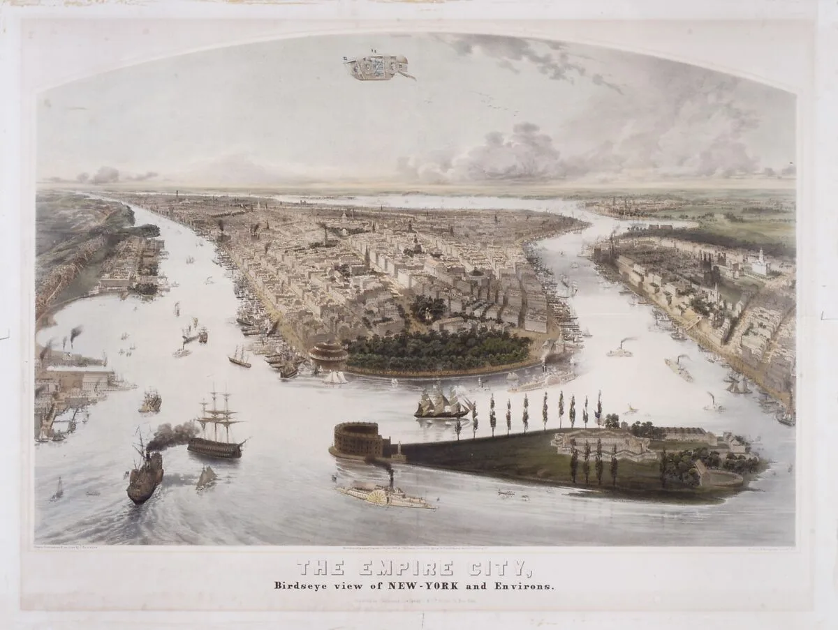 The Empire City, Birdseye View of New York and Environs — John Bachmann|Adam Weingartner
