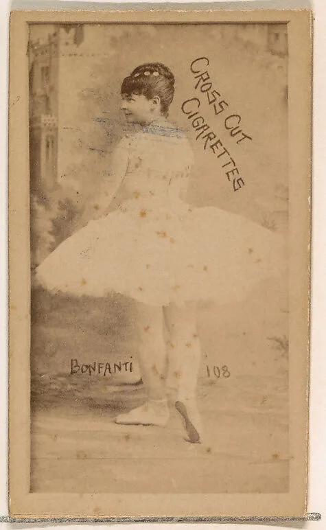 Card Number 108, Bonfanti, from the Actors and Actresses series (N145-1) issued by Duke Sons & Co. to promote Cross Cut Cigarettes — W. Duke, Sons & Co.