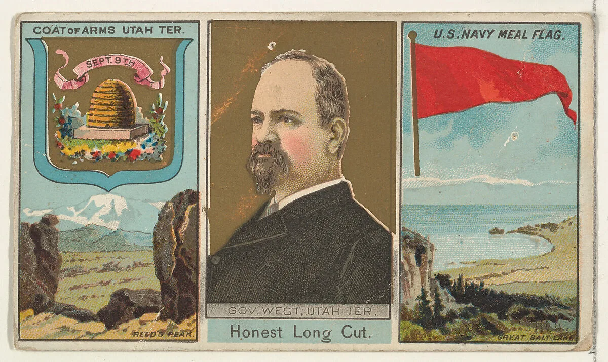 Governor West, Utah Territory, from "Governors, Arms, Etc." series (N133-1), issued by Duke Sons & Co. — W. Duke, Sons & Co.