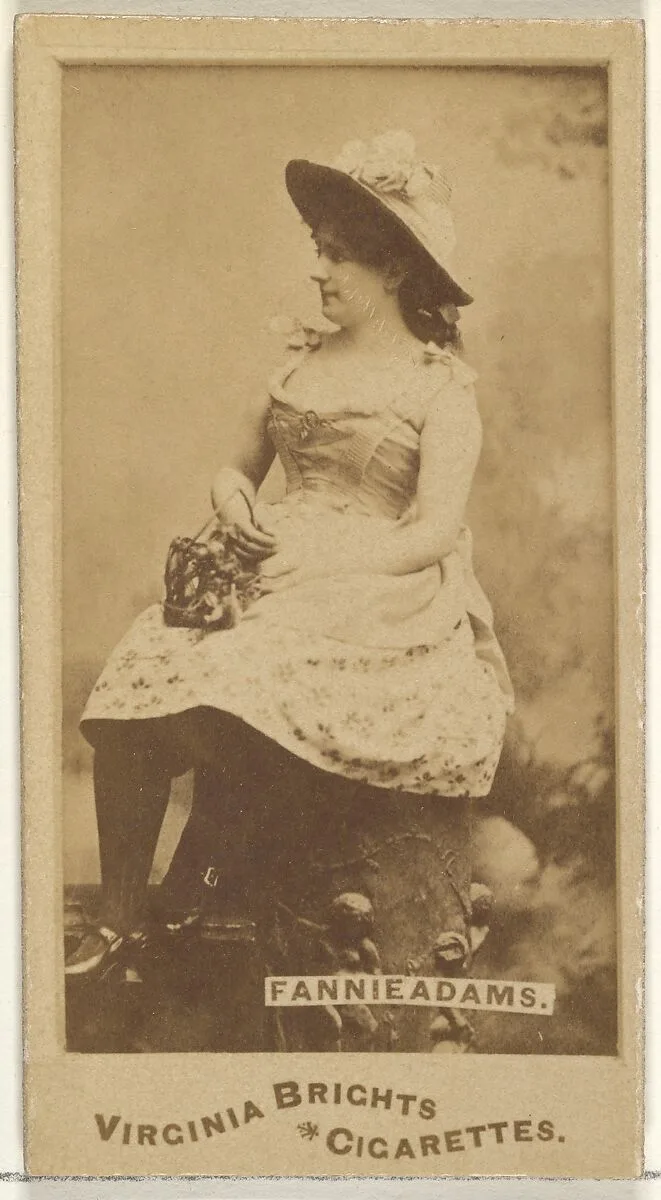 Fannie Adams, from the Actors and Actresses series (N45, Type 1) for Virginia Brights Cigarettes — Allen & Ginter