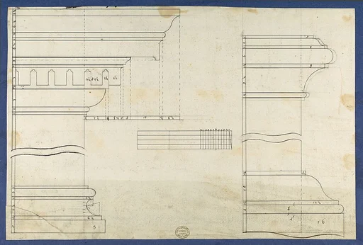 Moldings for Gothic Library Bookcase, from Chippendale Drawings, Vol. II