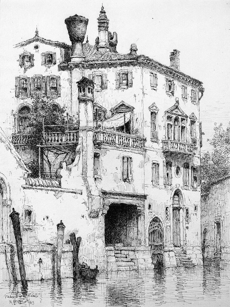 Sketch of Houses near SS. Giovanni e Paolo, Venice — Andrew Fisher Bunner