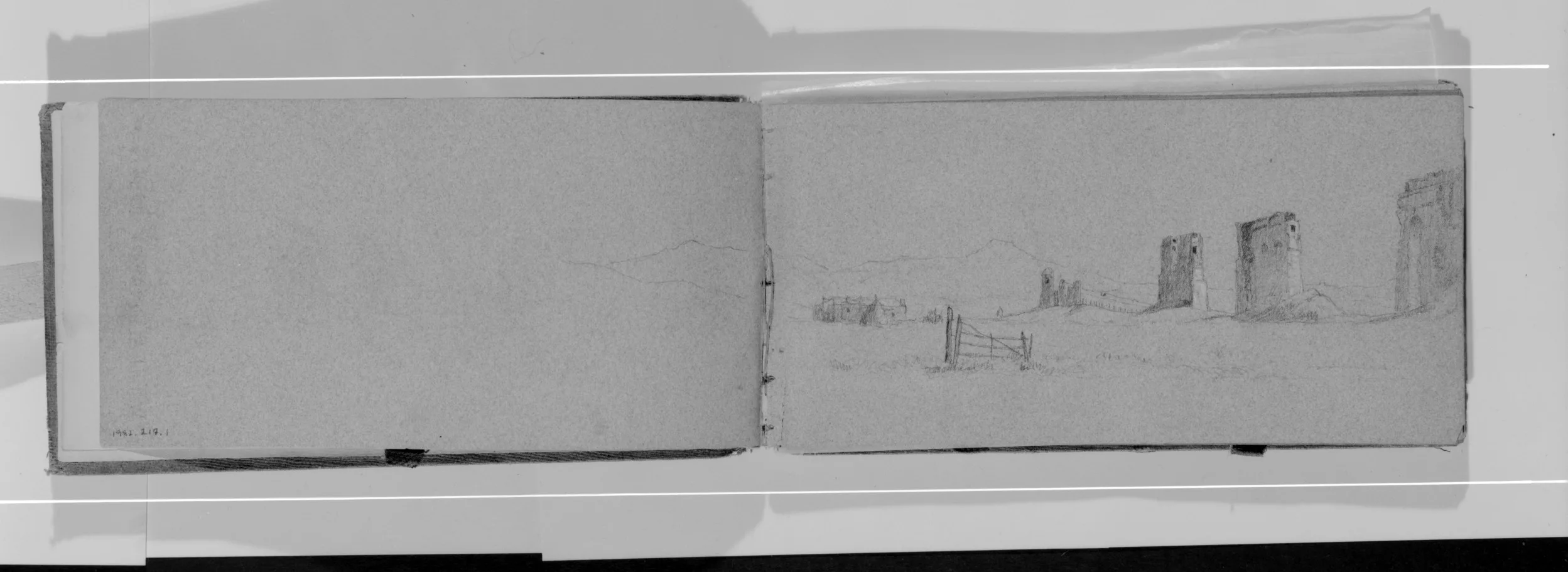 Outline Sketch of Mountains (verso, from Sketchbook) — Jervis McEntee
