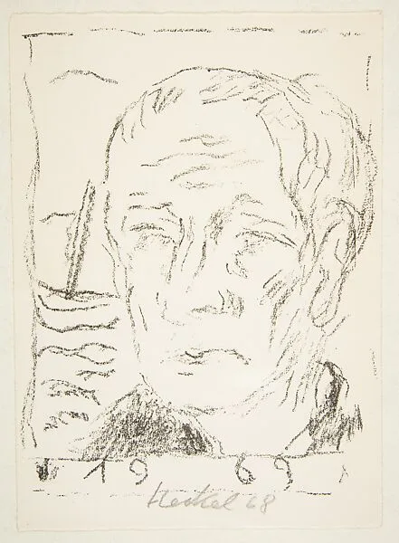 38. Jahresblatt II: Kopf — Erich Heckel