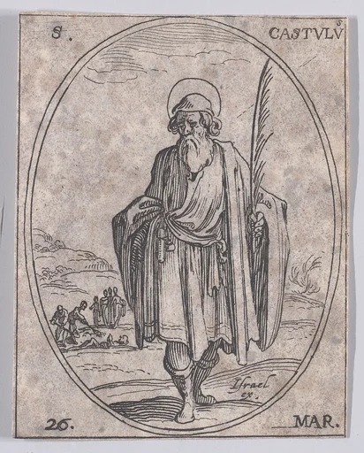 S. Castule (St. Castulus), March 26th, from "Les Images De Tous Les Saincts et Saintes de L'Année" (Images of All of the Saints and Religious Events of the Year)