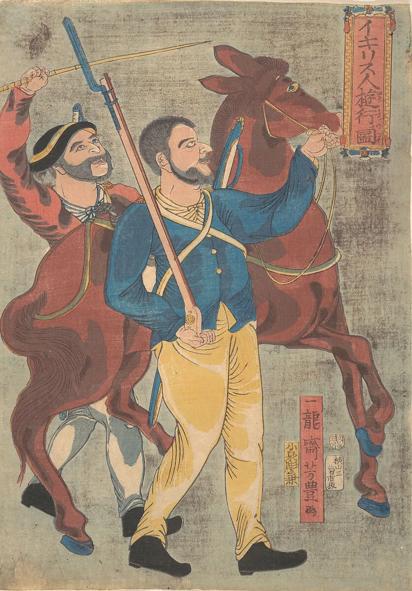 Igirisujin ryōkō no zu|Englishman Walking for Pleasure — Ichiryūsai Yoshitoyo