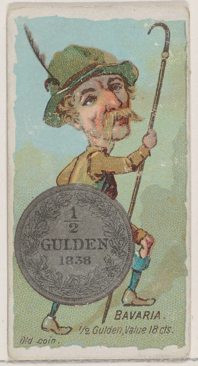 Bavaria, 1/2 Gulden, from the series Coins of All Nations (N72, variation 2) for Duke brand cigarettes — W. Duke, Sons & Co.