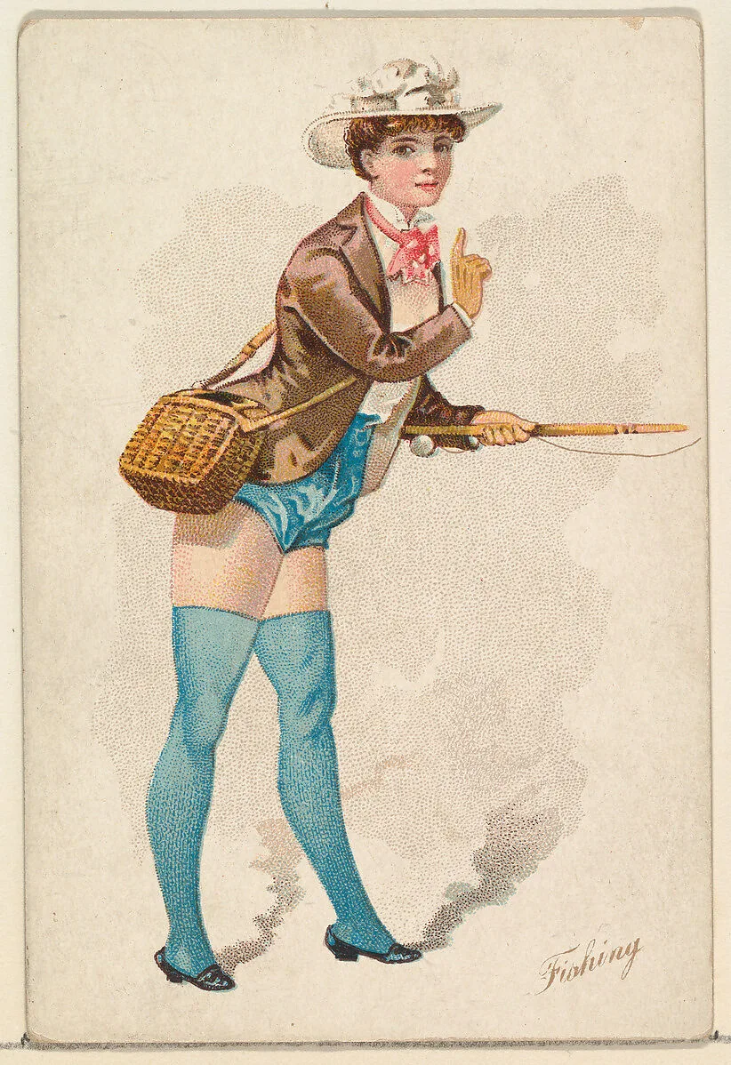 Fishing, from the Pretty Athletes series (N196) issued by Wm. S. Kimball & Co. — William S. Kimball & Company|Julius Bien & Co.