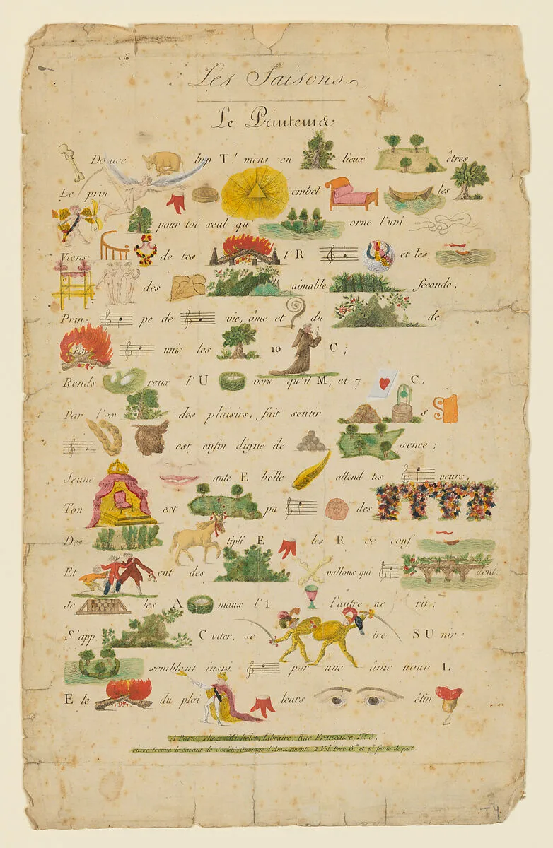 Rebus: Les Saisons - Le Printema (sic?) — Michelet