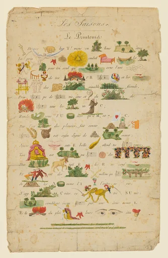 Rebus:  Les Saisons - Le Printema (sic?)