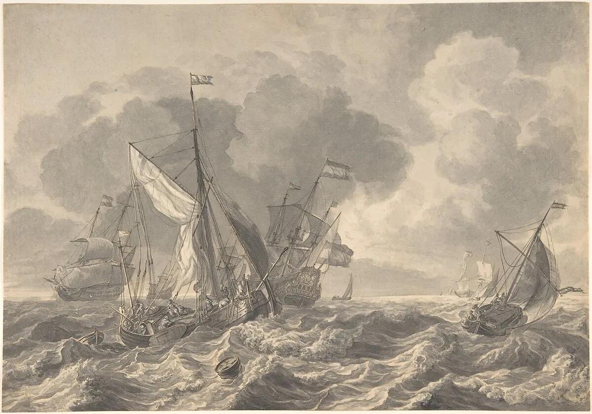 Ships in a Stormy Sea — Ludolf Backhuysen