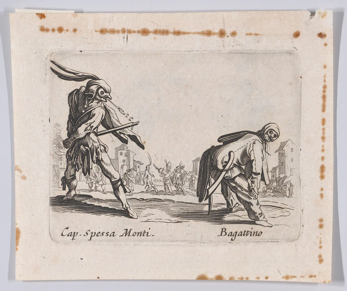 Copy of Capitano Spessa Monti and Bagattino, from "Balli di Sfessania" (Dance of Sfessania) — Jacques Callot