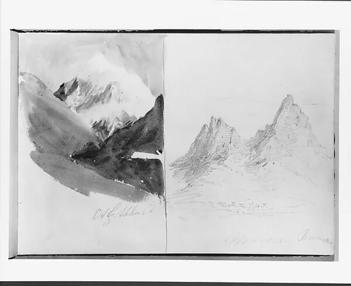 St. Gotthard and Mythen, Brunnen (from Switzerland 1870 Sketchbook)