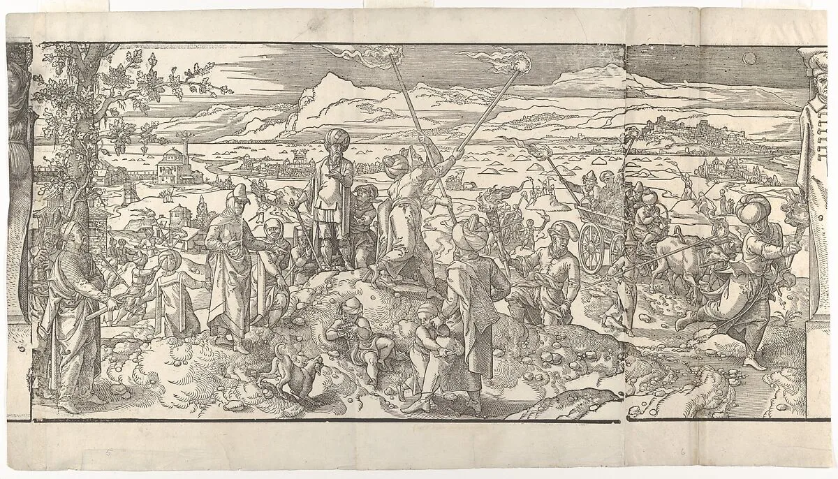Festival of the New Moon from the frieze Ces Moeurs et fachons de faire de Turcz (Customs and Fashions of the Turks) — Pieter Coecke van Aelst|Mayken Verhulst