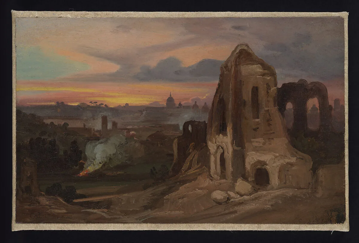 View of Rome with Ruined Church — Franz Ludwig Catel