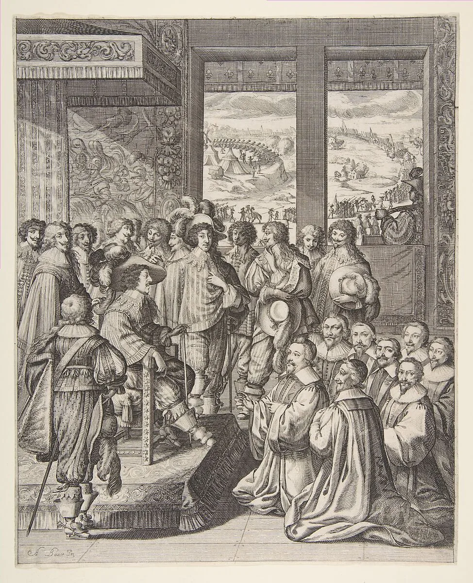 Louis XIII Listens to the Provost of the Merchants of Paris on December 23, 1628 — Abraham Bosse|Pierre Rocolet, Paris|Melchior Tavernier