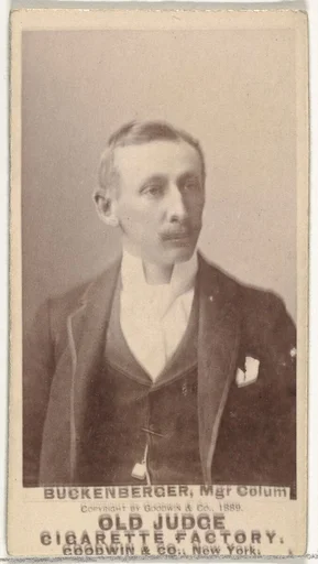 Albert C. "Al" Buckenberger, Manager, Cleveland, from the Old Judge series (N172) for Old Judge Cigarettes