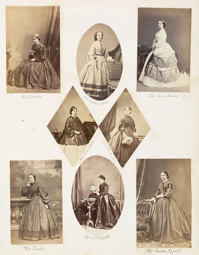 Miss Douglas; Mlle Isaline Motte; Miss Fanny Evans; Miss Catinka Smith; Mrs Leitch née Lloyd; Miss Martin; Capt. & Mrs Hibbert; Miss Cecilia Regnell