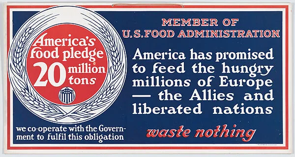 America's food pledge — Strobridge Lithographing Company