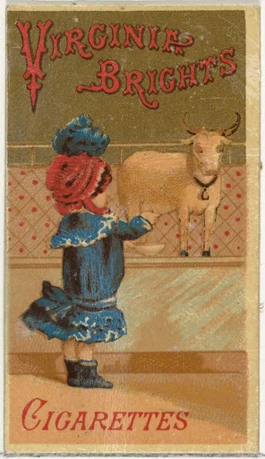 From the Girls and Children series (N64) promoting Virginia Brights Cigarettes for Allen & Ginter brand tobacco products