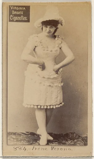 Card 884, Irene Verona, from the Actors and Actresses series (N45, Type 2) for Virginia Brights Cigarettes
