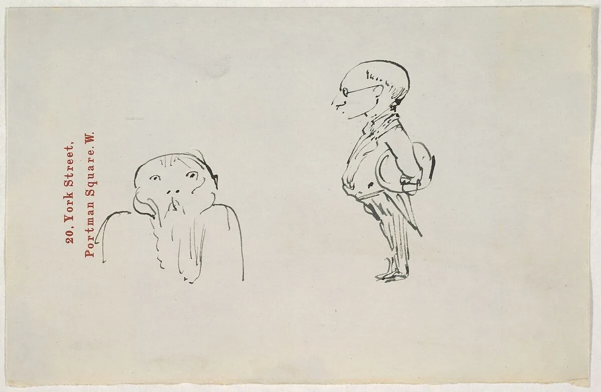 Caricature of Two Men (one of them possibly Edward Burne-Jones) — Sir Edward Burne-Jones