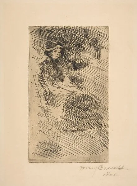 Lydia Looking Toward the Right: Trees Beyond — Mary Cassatt