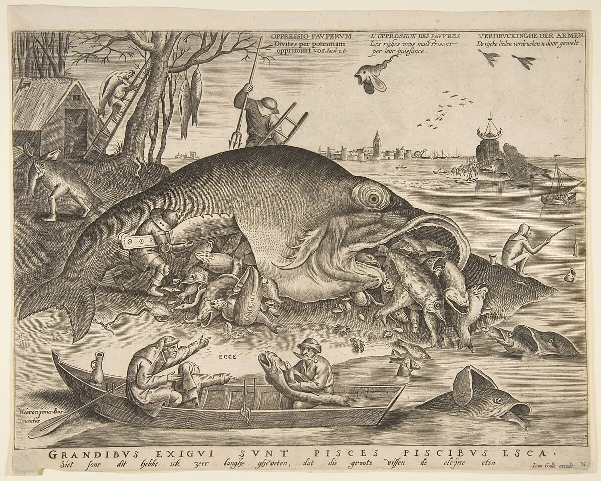 Big Fish Eat Little Fish — Pieter Bruegel the Elder|Pieter van der Heyden|Joannes Galle I