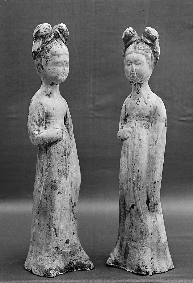 唐 彩繪陶侍女俑|Figure of a standing woman — Unknown