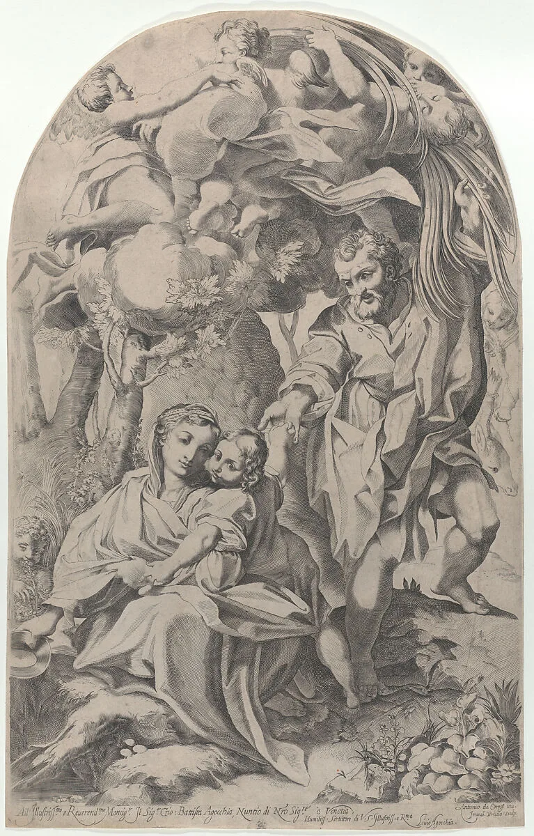The rest on the flight into Egypt — Francesco Brizio|Correggio (Antonio Allegri)