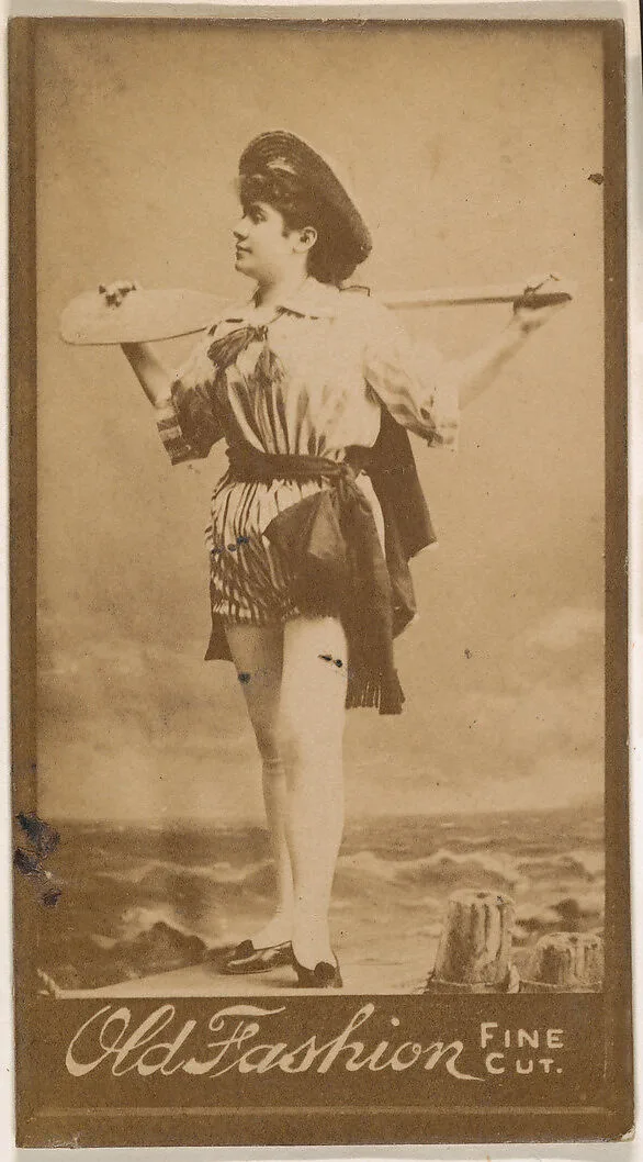 Actress with paddle, from the Actresses series (N664) promoting Old Fashion Fine Cut Tobacco — Unknown