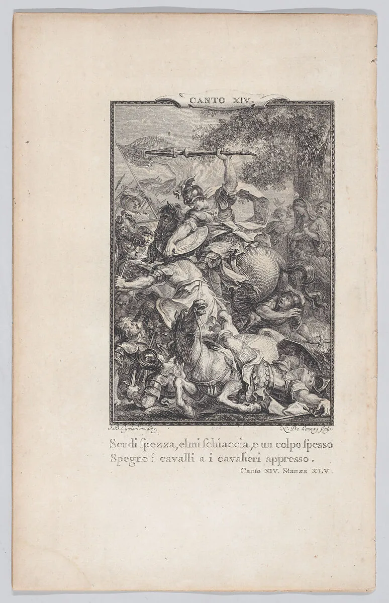 Canto 14, Stanza 45, from "Orlando Furioso" — Nicolas de Launay|Ludovico Ariosto|Giovanni Battista Cipriani|G. Baskerville