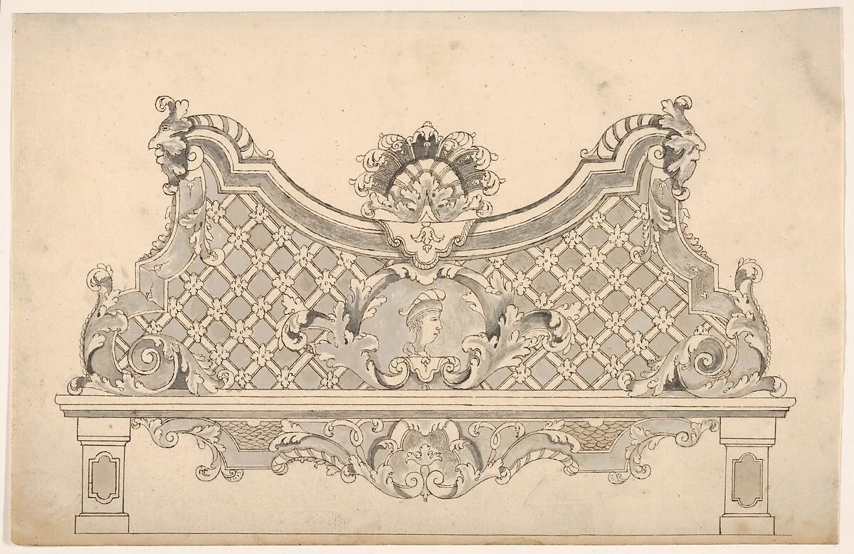 Design for a Wooden Bench — Anonymous, 18th century