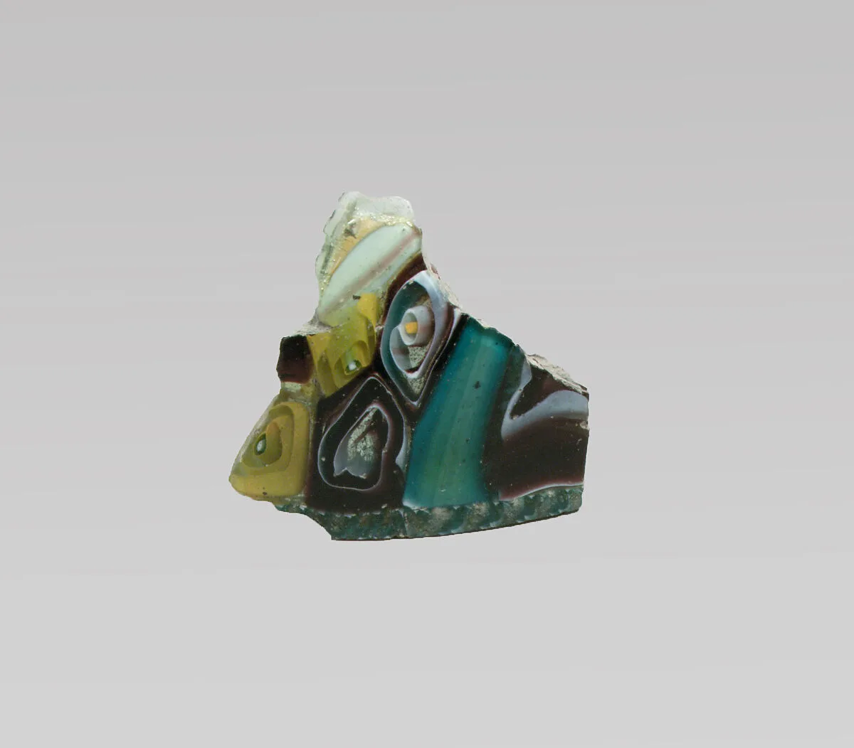 Glass short-strip mosaic bowl fragment — Unknown