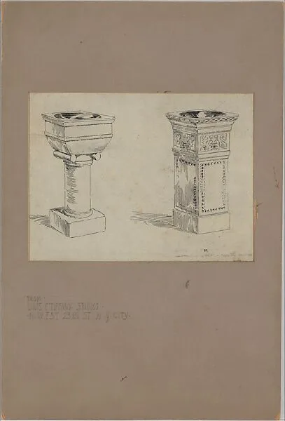 Design for baptismal fonts — Louis C. Tiffany|Tiffany Studios