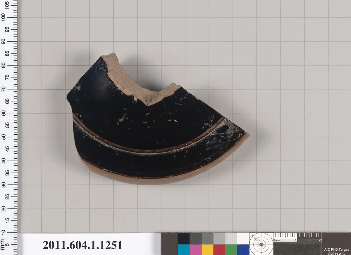 Terracotta fragment of a kylix (drinking cup) — Python, potter|Douris